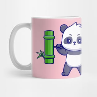 Cute Panda Lifting Bamboo Barbell Cartoon Mug